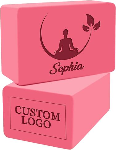 Personalized Yoga Blocks 2 Pack with Custom Design, Yoga Blocks for Women, Exercise blocks Yoga Blocks Soft Non-Slip for Pilates, Meditation, Custom Yoga Accessories in Kuwait