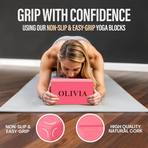 Personalized Yoga Blocks 2 Pack with Custom Design, Yoga Blocks for Women, Exercise blocks Yoga Blocks Soft Non-Slip for Pilates, Meditation, Custom Yoga Accessories in Kuwait