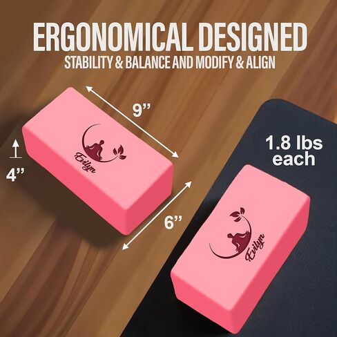Personalized Yoga Blocks 2 Pack with Custom Design, Yoga Blocks for Women, Exercise blocks Yoga Blocks Soft Non-Slip for Pilates, Meditation, Custom Yoga Accessories in Kuwait