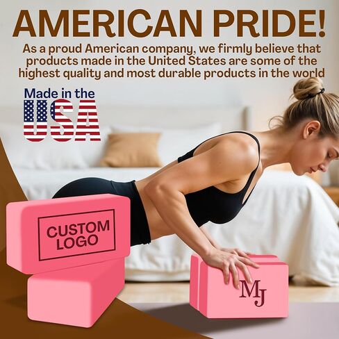 Personalized Yoga Blocks 2 Pack with Custom Design, Yoga Blocks for Women, Exercise blocks Yoga Blocks Soft Non-Slip for Pilates, Meditation, Custom Yoga Accessories in Kuwait