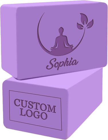 Personalized Yoga Blocks 2 Pack with Custom Design, Yoga Blocks for Women, Exercise blocks Yoga Blocks Soft Non-Slip for Pilates, Meditation, Custom Yoga Accessories in Saudi Arabia