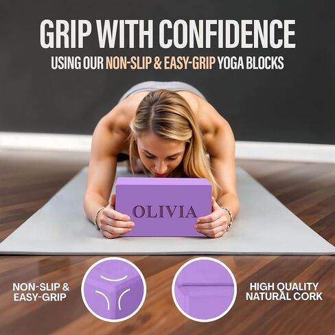 Personalized Yoga Blocks 2 Pack with Custom Design, Yoga Blocks for Women, Exercise blocks Yoga Blocks Soft Non-Slip for Pilates, Meditation, Custom Yoga Accessories in Saudi Arabia