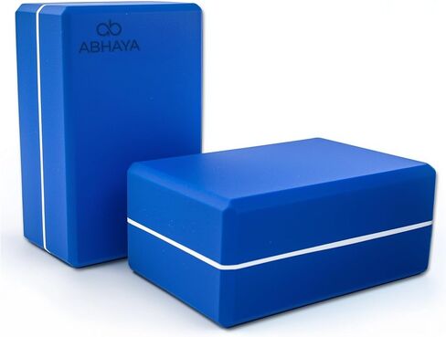 MODERN-X Yoga Block 2-Pack with Precision Alignment Guide - Premium Non-Slip Surface - High-Density Latex-free EVA Foam - Yoga Accessory - Supportive, Lightweight, for Yoga, Pilates Meditation, Stretching, Stability and Balance by ABHAYA in Saudi Arabia