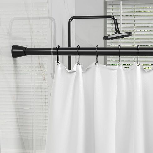 Small Tension Rod Black Spring Curtain Rod No Drilling Spring Tension Rod 1pack Adjustable Curtain Rod Tension for Bookshelf Diy Projects， Kitchen, Cupboard,Tension Rod 18 to 28 Inch in Kuwait
