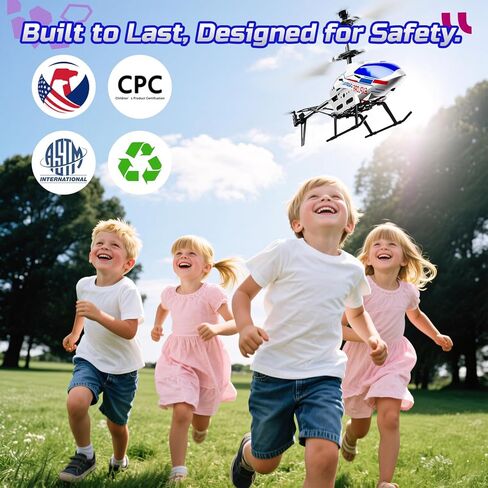 DEERC RC Helicopter for Adults, Apache Remote Control Helicopter for Kids 8-12, Toy Helicopters RC with LED Lights, 2 Batteries, Altitude Hold, 2.4GHz Military Style for Indoor, Ideal for Birthday in Kuwait