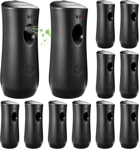 12 Pack Automatic Air Freshener Spray Dispenser,Wall Mounted or Free Standing Auto Freshener Dispenser Aerosol Sprayer for Hotel Office Living Room Bathroom Commercial Place,Black in Saudi Arabia