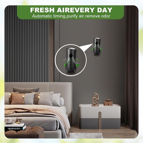 12 Pack Automatic Air Freshener Spray Dispenser,Wall Mounted or Free Standing Auto Freshener Dispenser Aerosol Sprayer for Hotel Office Living Room Bathroom Commercial Place,Black in Saudi Arabia