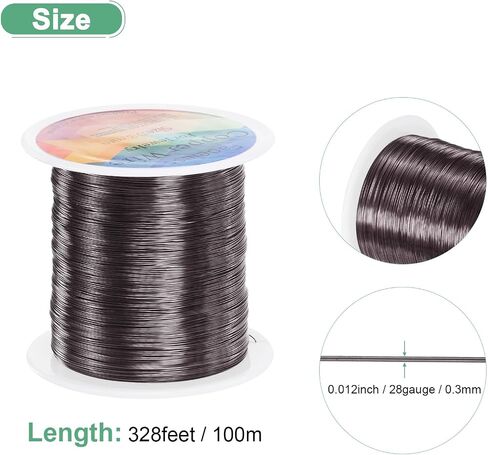0.3mm Jewelry Wire, 28 Gauge 328FT Craft Wire Copper Beading Wire for Jewelry Making/Planting/Weaving/DIY Crafting, Soft Metal Wires [100M, Light Golden] in Saudi Arabia