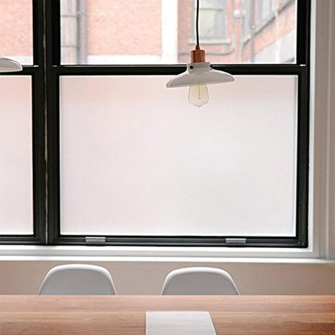 Privacy Window Films, Opaque Frosted Glass Tint Static Cling Treatment Protects Home Security Without Blocking Daylight - Heat Control, UV Prevention, Easy Removal (Matte White, 11.8x78.7 Inches) in Kuwait