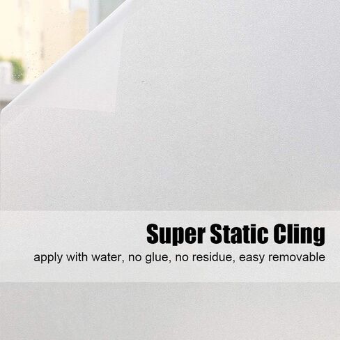 Privacy Window Films, Opaque Frosted Glass Tint Static Cling Treatment Protects Home Security Without Blocking Daylight - Heat Control, UV Prevention, Easy Removal (Matte White, 11.8x78.7 Inches) in Kuwait