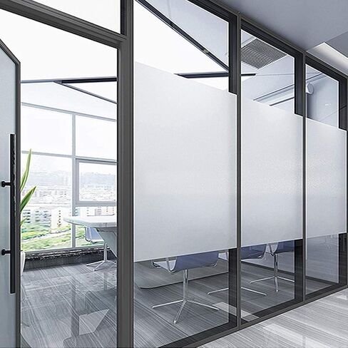 Privacy Window Films, Opaque Frosted Glass Tint Static Cling Treatment Protects Home Security Without Blocking Daylight - Heat Control, UV Prevention, Easy Removal (Matte White, 11.8x78.7 Inches) in Kuwait