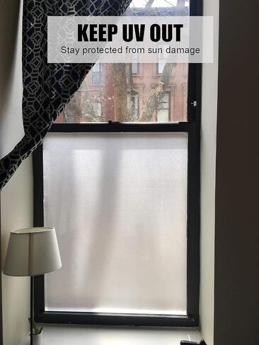Privacy Window Films, Opaque Frosted Glass Tint Static Cling Treatment Protects Home Security Without Blocking Daylight - Heat Control, UV Prevention, Easy Removal (Matte White, 11.8x78.7 Inches) in Kuwait