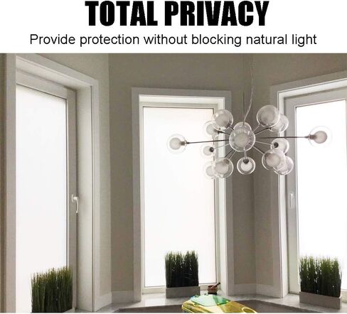 Privacy Window Films, Opaque Frosted Glass Tint Static Cling Treatment Protects Home Security Without Blocking Daylight - Heat Control, UV Prevention, Easy Removal (Matte White, 11.8x78.7 Inches) in Kuwait