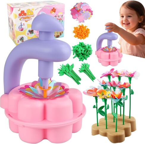 Fabric Flower Bouquets Toys, DIY Craft Kits Toys for Kids, Educational Arts & Crafts Toy, Build Your Own Flowers, DIY Creative Activity Christmas Birthday Gift for 4 5 6 7 8+ Year Old Toddler Girls in Kuwait