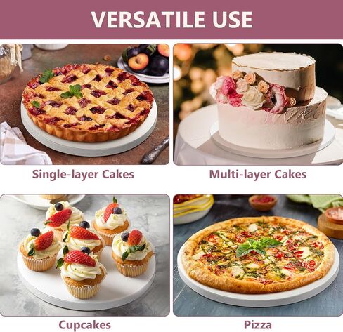 Crea Cake® 12 Pack Cake Boards 10 Inch Round - Sturdy 1/2" Thick Cake Drum, Food-Grade & Grease-Proof Cardboard Base Rounds, 10 inch Board, Drums for Multi-Layer, Tiered & Heavy Cakes, Glossy White in Saudi Arabia