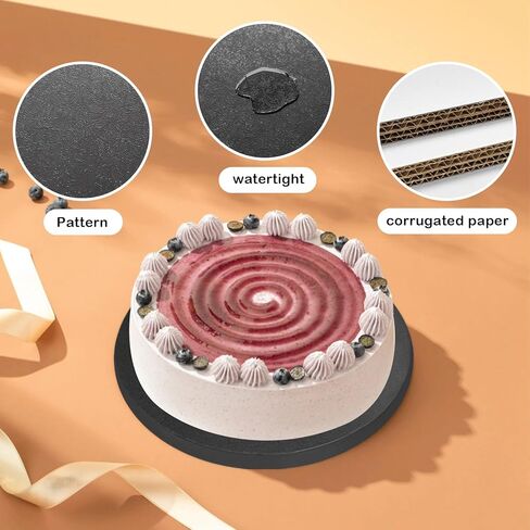 4 PCS Cake Drums, 1/2 Inch Thick 12 Inch Round Cake Boards, Four Colors: White, Gold, Silver and Black, Professional Quality Cake Cardboards, Card Base in Kuwait