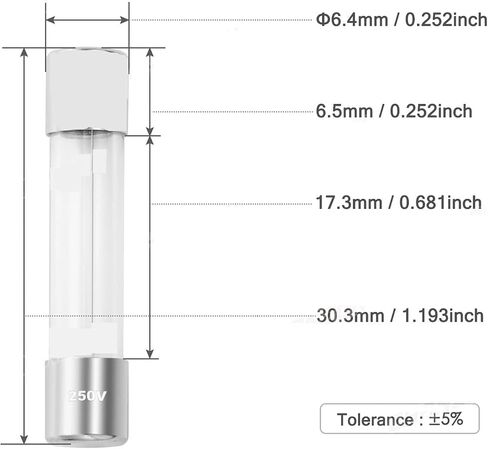 6x30 مم أنبوب زجاجي ، ضربة بطيئة سريعة 6 * 30 6x30mm 0.5a 1a 2a 3a 4a 6a 8a 10a 12a 15a 250v 125v 12v Cutoff Fusee 20pcs (3.15a) in Saudi Arabia