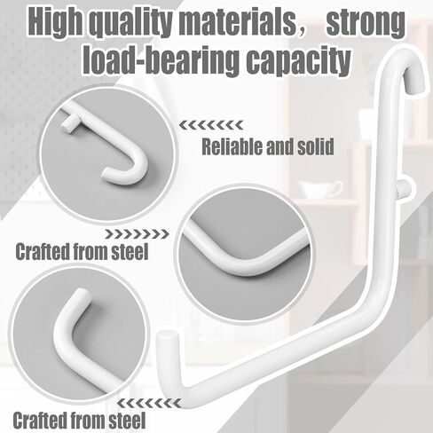 24 PEGBoard Hooks متوافقة مع Ikea Skadis Pegboard ، Long L Hooks Pegboard Accessories لأداة تخزين المكاتب المنزلية ، لوحات المفاتيح عرض (أبيض) in Kuwait