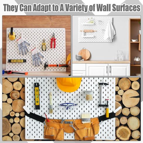 24 PEGBoard Hooks متوافقة مع Ikea Skadis Pegboard ، Long L Hooks Pegboard Accessories لأداة تخزين المكاتب المنزلية ، لوحات المفاتيح عرض (أبيض) in Kuwait