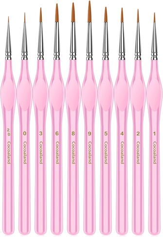 10Pcs Micro Paint Brushes Set with Triangular Handles - For Acrylic, Watercolor, Crafts, Models in Saudi Arabia