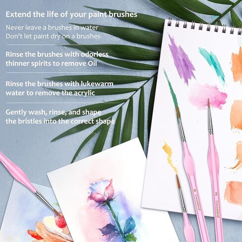 10Pcs Micro Paint Brushes Set with Triangular Handles - For Acrylic, Watercolor, Crafts, Models in Saudi Arabia