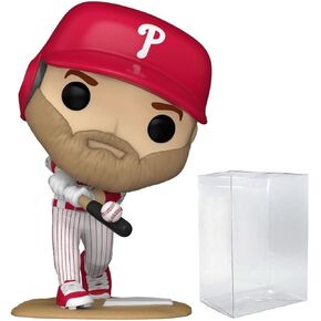 POP MLB: Bryce Harper Funko Vinyl Figure (Bundled with Compatible Box Protector Case), Multicolor, 3.75 inches in Kuwait