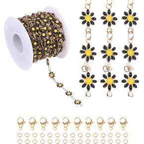 PATIKIL 16.4Ft Colorful Flowers Chain Roll, Jewelry Making Chain Links Bulk with Lobster Claps Jump Rings for Jewelry Making Findings DIY Craft Necklace Bracelets, White in Kuwait