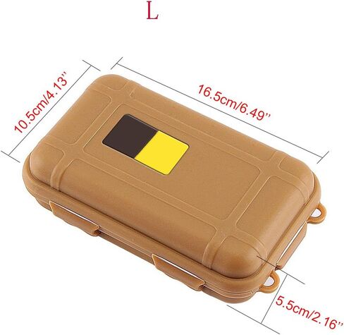Yosoo Outdoor Waterproof Airtight Survival Storage Case Container Fishing Carry Box (Mud Color, S) Waterproof Storage Containers Small Waterproof Dry Box in Saudi Arabia
