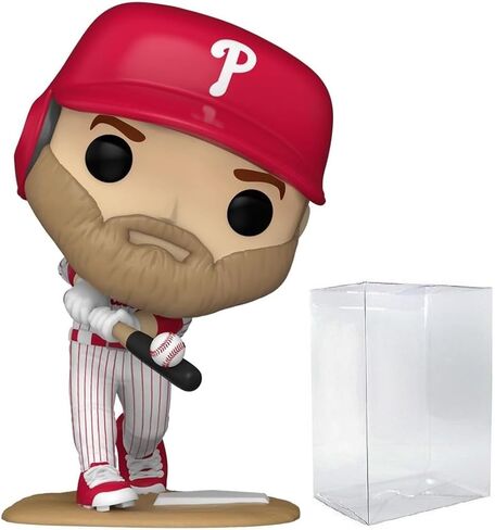 POP MLB: Bryce Harper Funko Vinyl Figure (Bundled with Compatible Box Protector Case), Multicolor, 3.75 inches in Saudi Arabia