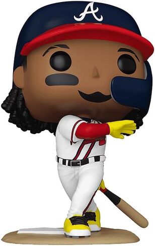 Pop Baseball: Braves - Ronald Acuna Jr. Batting Vinyl Figure Complsibles متضمنة مع واقي الصناديق المتوافق مع Funko in Saudi Arabia