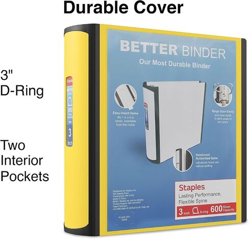 1 "Staples أفضل عرض الموثق مع حلقات D ، أبيض in Kuwait