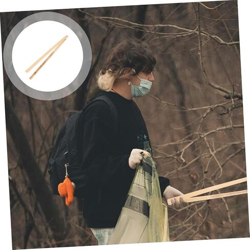 Homoyoyo Bamboo Trash Picker Grabber Tool Portable Litter Picker Ergonomic Handle and Long Reach Design for Convenient Trash Collection in Saudi Arabia