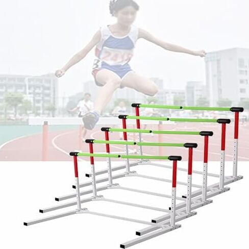 Metalized Foam Hurdles Track and Field, Set of 5 Speed Training Hurdles for Kids Adults, Adjustable Height Agility Training Equipment, Easy Assembly(Kids) in Saudi Arabia