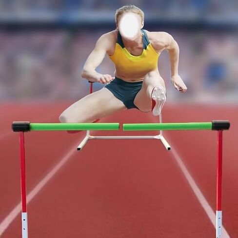 Metalized Foam Hurdles Track and Field, Set of 5 Speed Training Hurdles for Kids Adults, Adjustable Height Agility Training Equipment, Easy Assembly(Kids) in Saudi Arabia