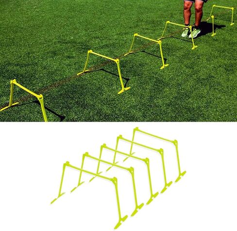 MINI Hurdles ارتفاع قابل للتعديل - 5 أجهزة كمبيوتر/10pcs عقبات خفة صغيرة مع المقبض ، العقبات المحمولة الناعمة والميدان ، عقبة للتدريب على كرة القدم (5pcs) in Saudi Arabia
