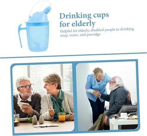 VALICLUD Straw Drinking Cup for Bedridden Patients Spill-Proof 10 oz Liquid Feeding Cup with Lid for Elderly and Disabled Care Practical for Maternity Use in Saudi Arabia