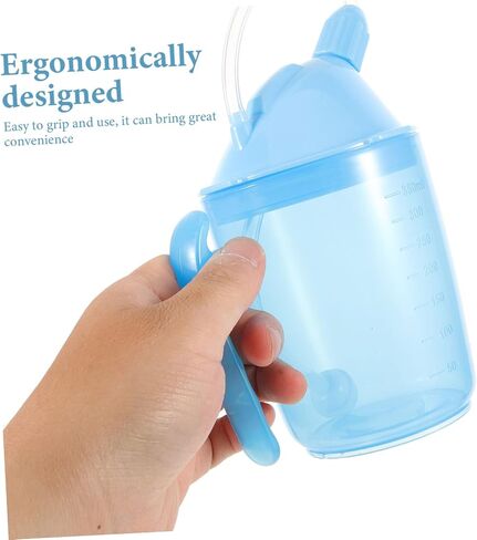 VALICLUD Straw Drinking Cup for Bedridden Patients Spill-Proof 10 oz Liquid Feeding Cup with Lid for Elderly and Disabled Care Practical for Maternity Use in Saudi Arabia