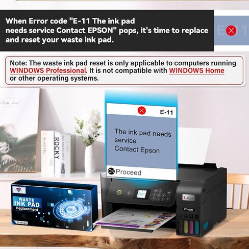 Waste Ink Pad Replacement with Reset Software Compatible Replacement for Ecotank ET-2800 ET-4800 ET-2720 ET-2803 ET-2400 ET-4700 ET2800 Printer, Maintenance Box with Reset Software (3 Pack) in Saudi Arabia