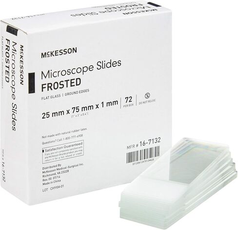 McKesson 16-7132 Microscope Slide 1 × 3 "× 1 مم نهاية الصقيع (حزمة 72) in Kuwait
