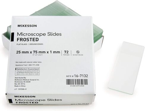 McKesson 16-7132 Microscope Slide 1 × 3 "× 1 مم نهاية الصقيع (حزمة 72) in Kuwait