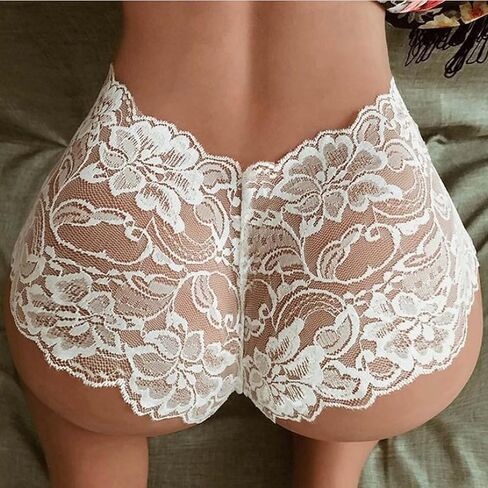 Womens Lace Mesh Underwear Sexy High Waist Panty Seamless Lace Ladies No Show Panties (Available in Plus Size) in Saudi Arabia