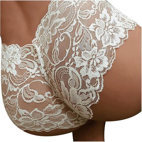 Womens Lace Mesh Underwear Sexy High Waist Panty Seamless Lace Ladies No Show Panties (Available in Plus Size) in Saudi Arabia