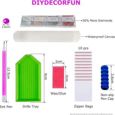 DIYDECORFUN 5D Diamond Art Painting Kits للبالغين المبتدئين ، Hope Hope Love Wish Bottle Diamond Art on Canvas ، DIY مسيحي مسيحي Cross Diamond Dot Gem Grants for Wall Decor 11.8 x11.8cm in Saudi Arabia