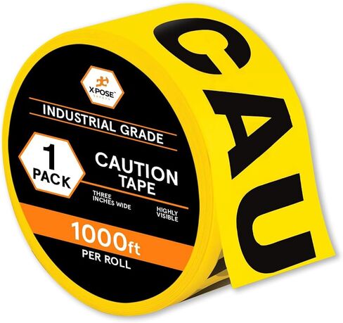 Xpose Safety Yellow Police Line Do Not Cross Tape – (2 Rolls) – 3" x 1000' High-Visibility Barricade Tape for Construction Sites, Hazards, Crime Scenes in Saudi Arabia