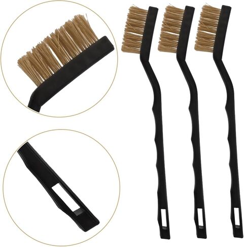 3pcs Mini Brass Wire Brushes Rust Removal Polishing Brushes Deformation Resistant Cleaning Tools for Stove Sink Brick and Metal Surfaces in Saudi Arabia