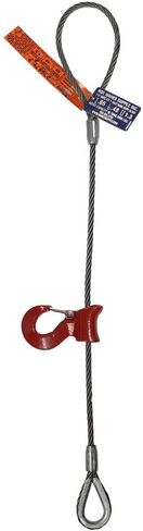 Single Leg Wire Rope Sling | 1.4 Ton Vertical Rated Capacity | Flemish Eye Loop to Heavy-Duty Thimble with Sliding Choker | 3/8" Dia. | 14' Length | EIPS 6x25 IWRC | Hanes Supply (HSI) Heavy Duty in Kuwait