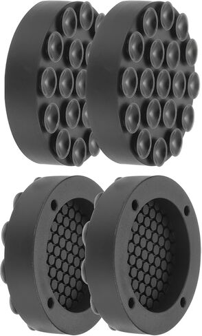 uxcell Anti Vibration Pads for Washing Machine, 4pcs Silicone Non-Silp Support Feet Mat with 19 Strong Suction Cups for Stop Washer and Dryer Walking (Black, 2.5" Diameter) in Saudi Arabia
