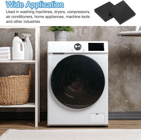 UXCELL 8PCS منصات الاهتزاز المضادة للمطاط ، 2 "× 2" × 0.8 "منصات غسالة تمتص الصدمات المطاطية مربعة ، حصيرة حامي غير مركبة لضاغط مكيف مجفف الغسالة in Kuwait