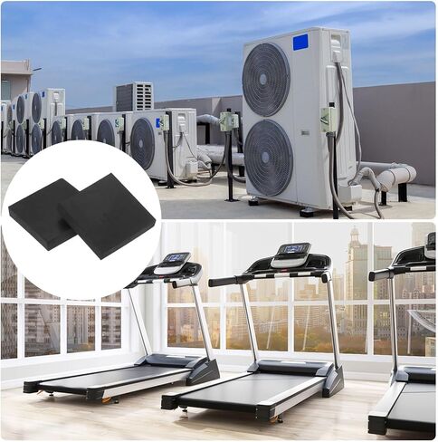 UXCELL 8PCS منصات الاهتزاز المضادة للمطاط ، 2 "× 2" × 0.8 "منصات غسالة تمتص الصدمات المطاطية مربعة ، حصيرة حامي غير مركبة لضاغط مكيف مجفف الغسالة in Kuwait