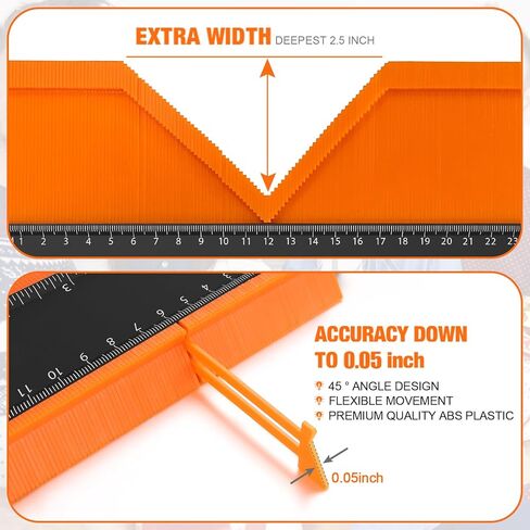 Contour Measuring Tool with Metal Lock, Precision Scale Contour Gauge for Woodworking, Remodeling, Auto Repair, Durable and Corrosion Resistant, Gifts for Men Dad Husband Handyman Carpenter in Saudi Arabia